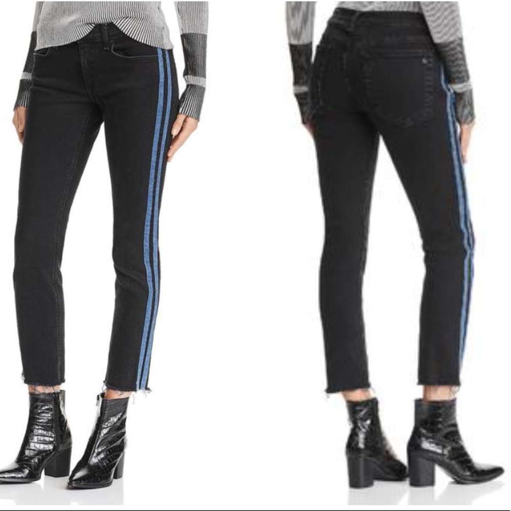 Rag & Bone Side Stripe Raw Hem Dre Jeans